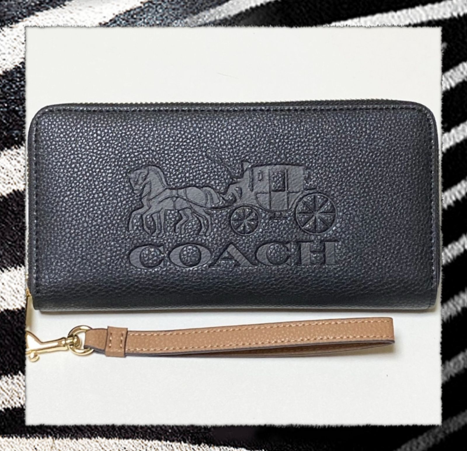 新品】COACH ホース アンド キャリッジ ラウンドファスナー ブラック