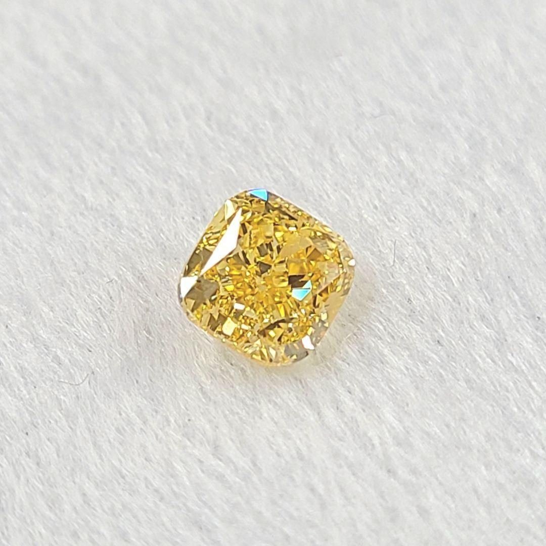 GIA鑑定 1ct オレンジ イエロー ダイヤモンド スクエア ルース 1.07ct