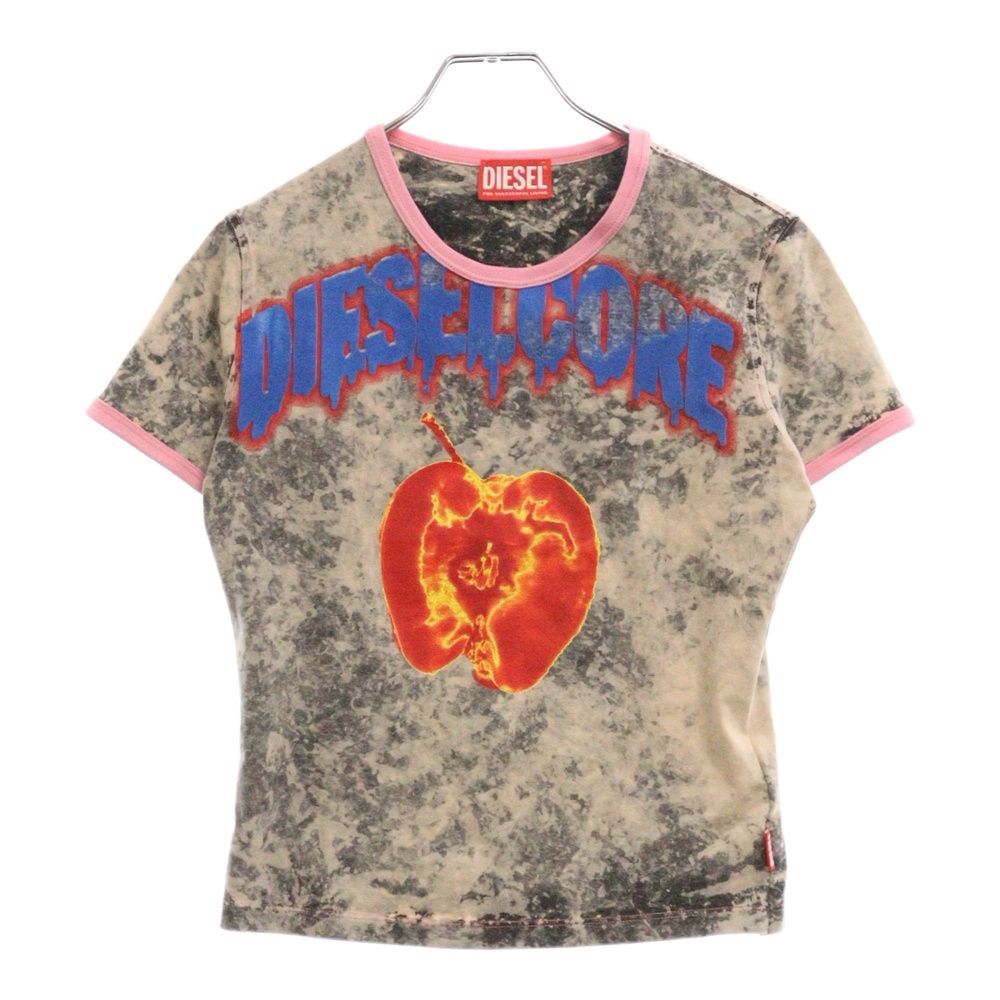 DIESEL ディーゼル 25SS T-UNCUTIES-SHORT-Q1 チビT プリント半袖Tシャツ カットソー レディース A86125