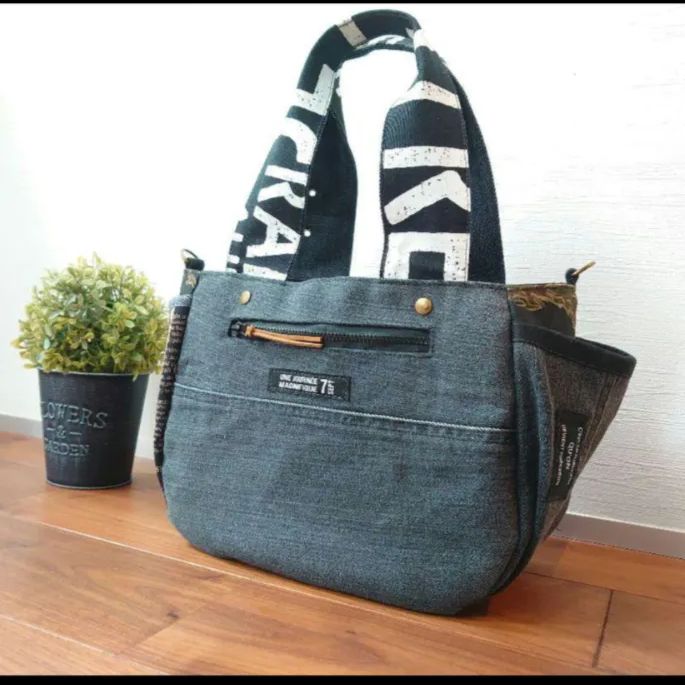 No.312【Black DENIM✖️チューリップBAG】サイドポケット付