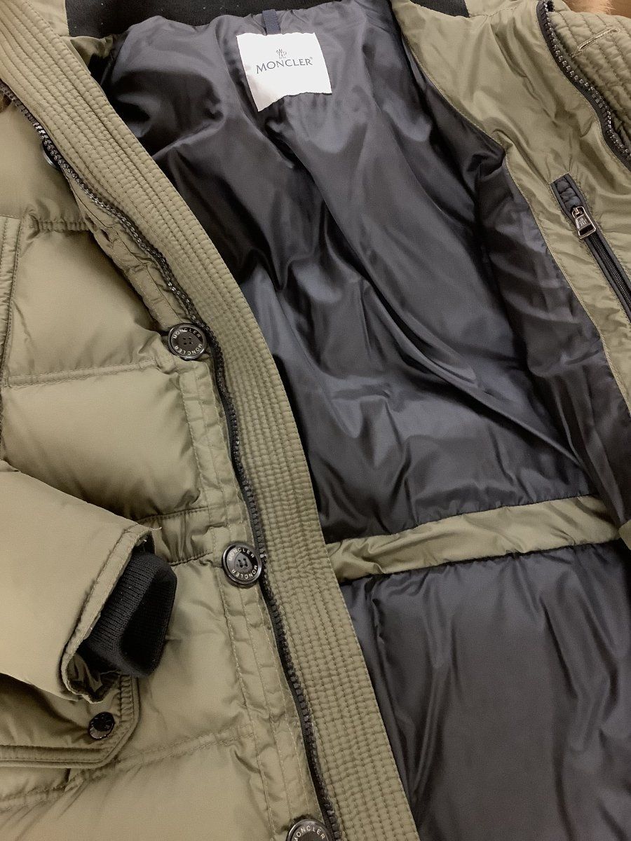 モンクレール Moncler チェックナウ 済み ダウンコート アフトン カーキ サイズ1 GULLKHAN_COM
