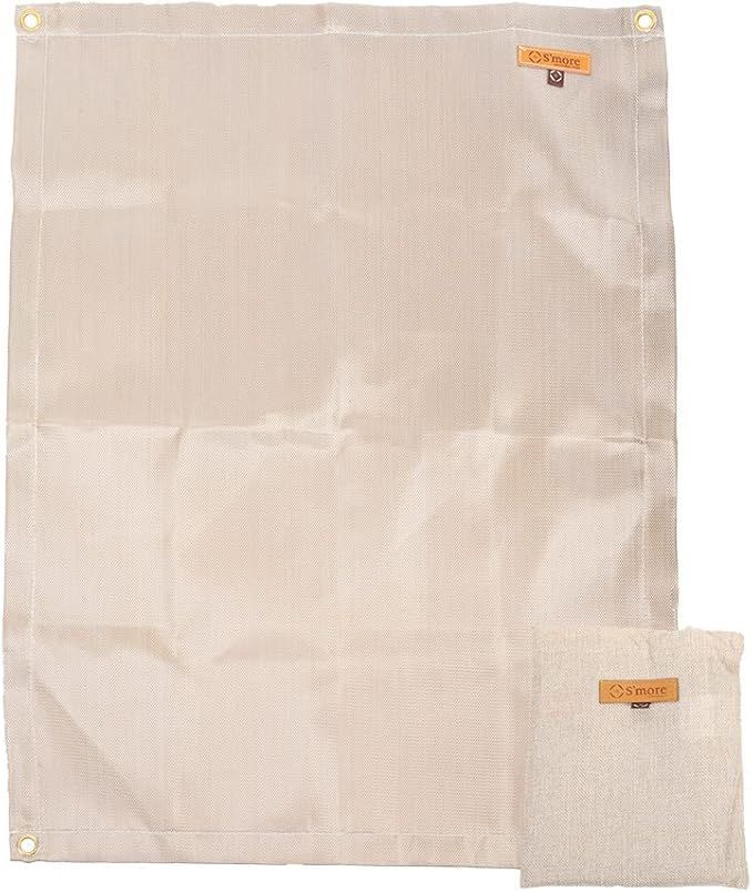 【在庫処分】S'more(スモア) Fire protection sheet 防火シート 60×80cm スパッタシート 瞬間耐火温度1500度 焚き火シート 耐火シート 焚火シート キャンプ アウトドア バーベキュー ハトメあり チクチ