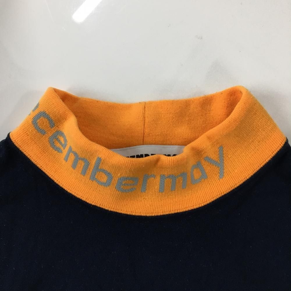 ディセンバーメイ 長袖ハイネックシャツ ネイビー×オレンジ