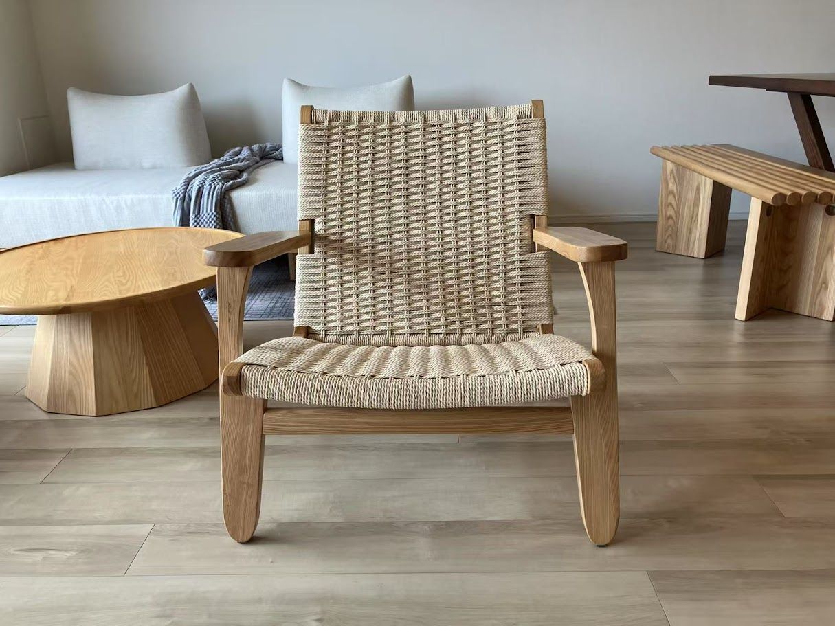 実りの秋は MOKUのデザインチェアで豊かな暮らしを ラウンジチェア S801 | 定価38 768円 北米FAS級ホワイトアッシュ無垢材ペーパーコード使用 天然木椅子