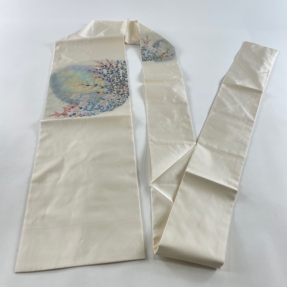 1本限り！新品未仕立 塩瀬生地 染九寸名古屋帯 クリスマス柄① 手縫