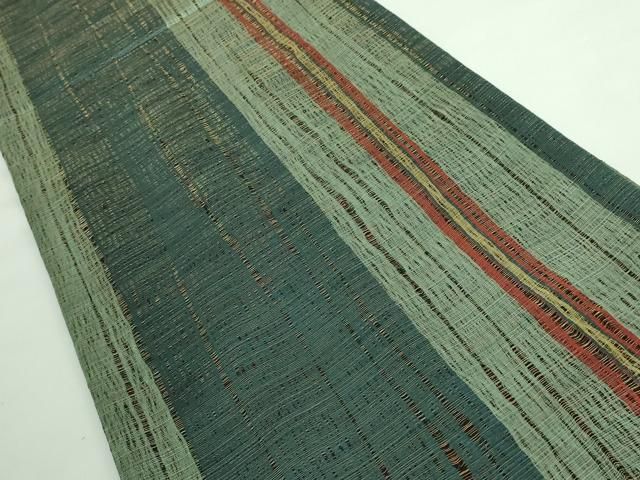 平和屋本店■極上　本場筑前博多織　草木染　手織工房　染匠：小森久　両面　全通柄袋帯　間道　証紙付き　逸品　DZAA6470kh5 平和屋本店□極上 本場筑前博多織 草木染 手織工房 染匠：小森久 両面