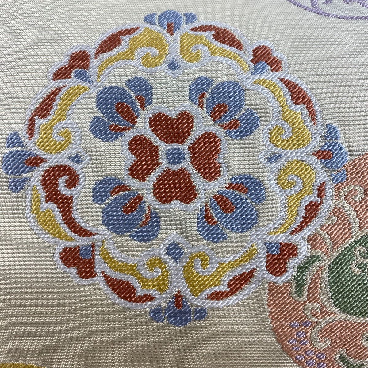 花丸文 ベージュ