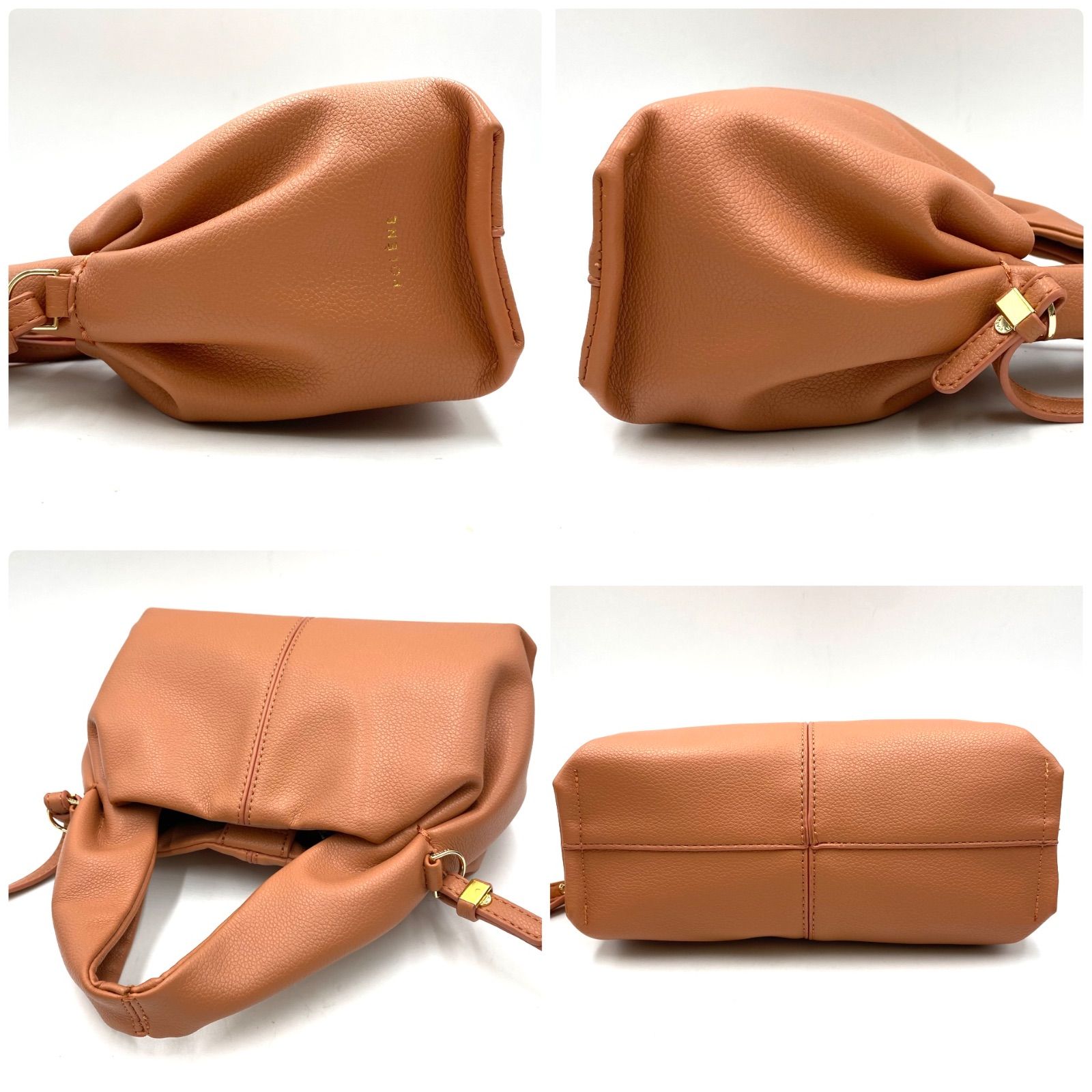 極上美品 POLENE ポレーヌ レザー 本革 ショルダーバッグ 斜めがけ 