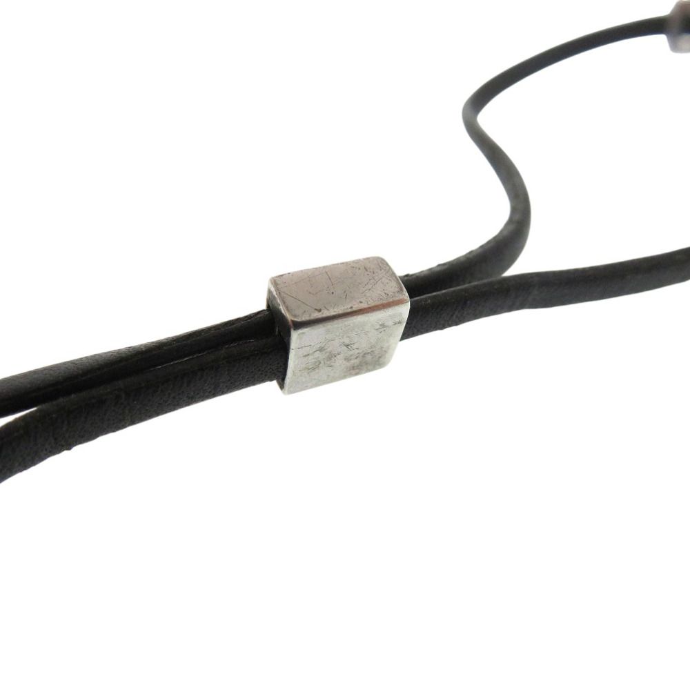 グッチ ロゴ プレート チョーカー ネックレス シルバー925 レザー ブラック 1708 GUCCI SIROKUMA-CORPORATION_COM