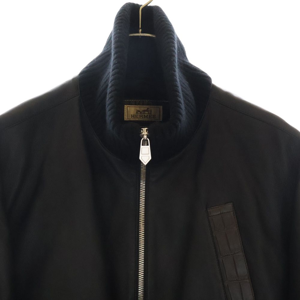 HERMES (エルメス) クロコダイルディテール カーフスキン ジップアップ