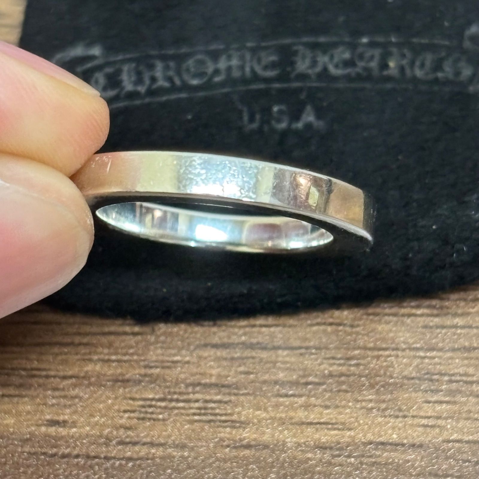 クロムハーツ スペーサーリング　3mm インボイス、レシート有り　美品 美品 販売証明書付属 クロムハーツ スクロールバンドリング クロム
