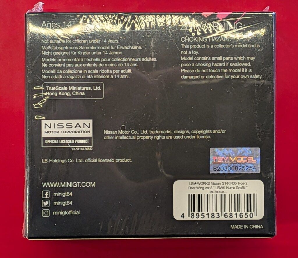 TSM 1 64 MINI GT LB WORKS Nissan GT-R R35 タイプ2 リアウイング バージョン 3 LBWK Kuma