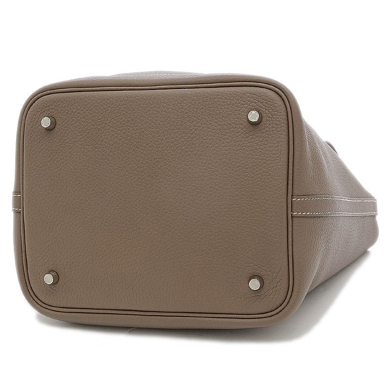 エルメス ピコタンロック MM 22 トリヨン エトゥープ シルバー金具 D