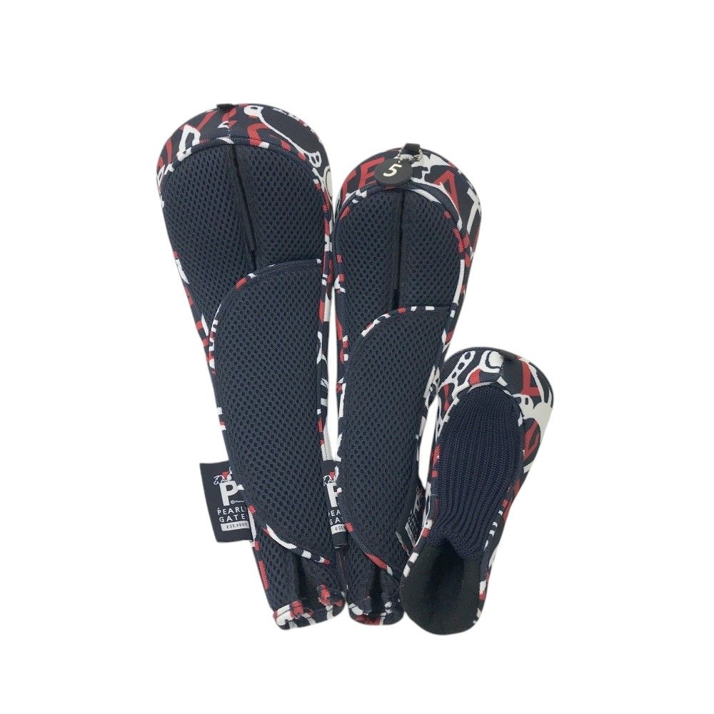 PEARLY GATES パーリーゲイツ ×PEANUTS ヘッドカバー 3点セット スヌーピー 総柄 ネイビー系 DR FW UT 240101543917 ゴルフウェア ストスト