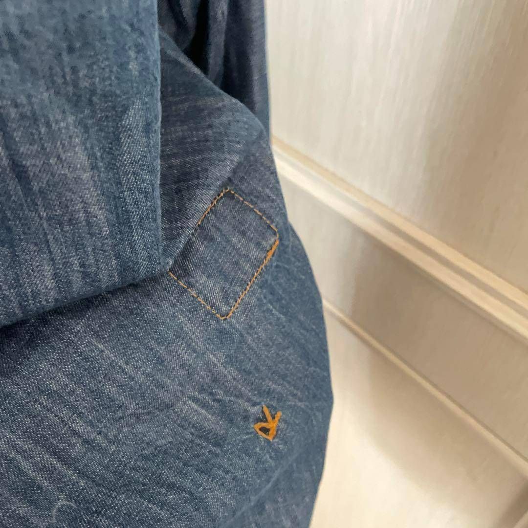 90 45R フォーティファイブアール デニム シャツ トップス 青 長袖 denim お呼ばれ デート オフィスカジュアル 食事会 タンガリー ブルー 青 藍色 ネイビー 紺色 WWW_MORNINGWALKER_COM