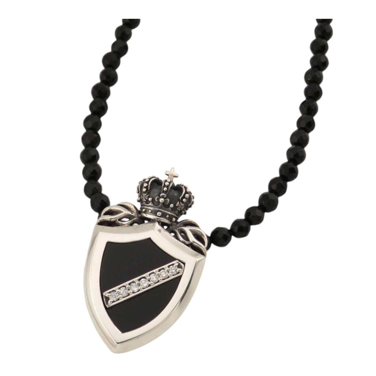 ジャスティンデイビス CROWN SHIELD ペンダント TINY ONIX Chain