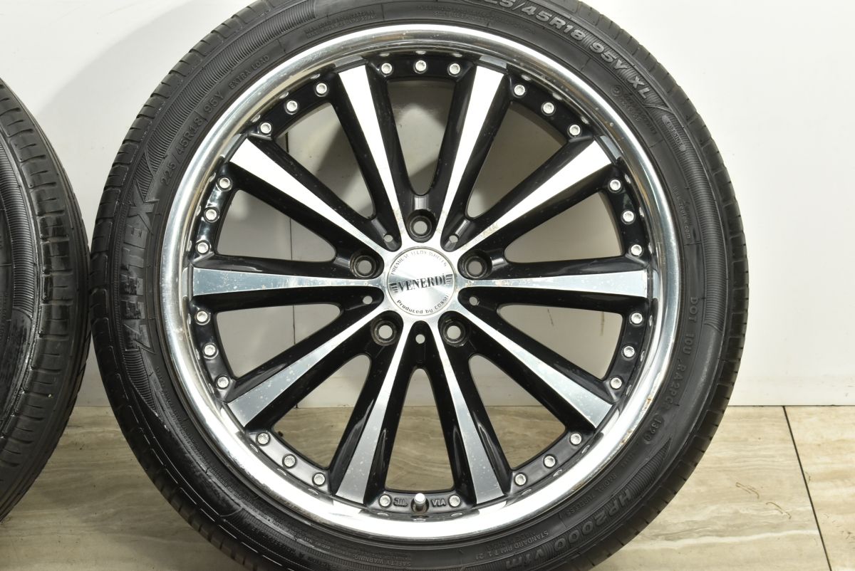 活発な プリウスα レヴォーグなどに VENERDI 18in 7.5J 48 PCD114.3 ジーテック 225|45R18 クラウン オデッセイ アテンザ RX-8