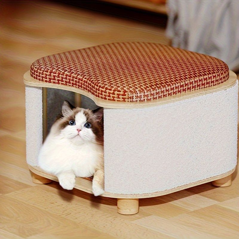 多機能オールシーズンペットハウス - 快適な猫＆犬用ベッド ハンモック 爪とぎポスト＆クールマットのコンボ 小型ペット用