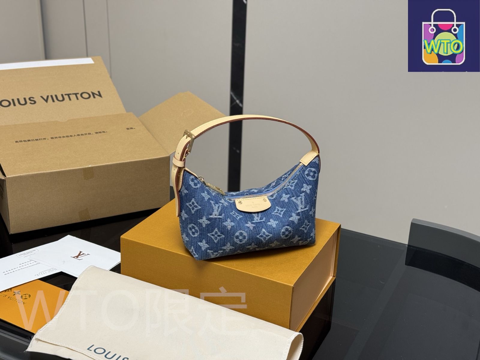今日 Lv New Denim Bento Bag デニム ベントバッグ -WT0輸入