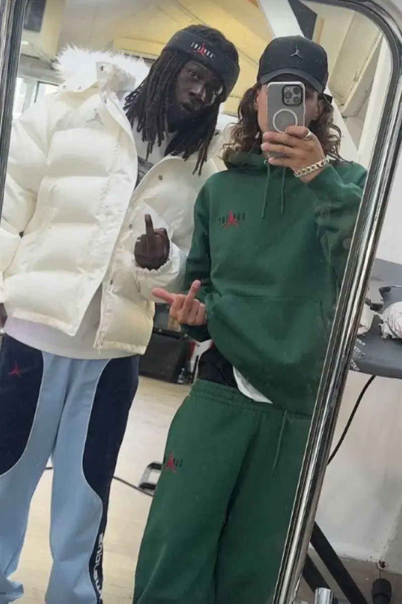 【雷市場（ポンジャン）商品韓国直送】 Supreme(シュプリーム) ジョーダン フード 緑 XL