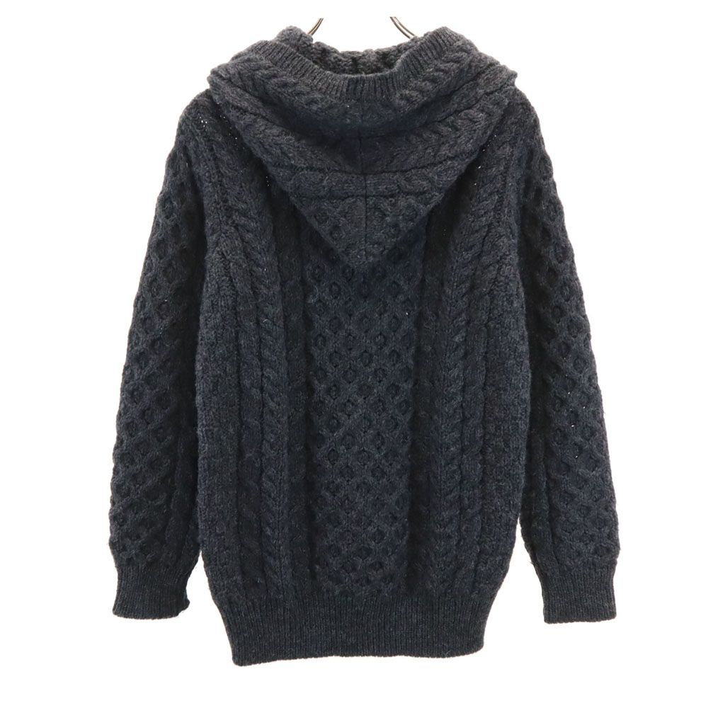 ■ジョンモロイ John Molloy *ウールカシミヤニットカーディガン*フレアスリーブ羽織りボリューム袖グレーレディース1218【42L81】