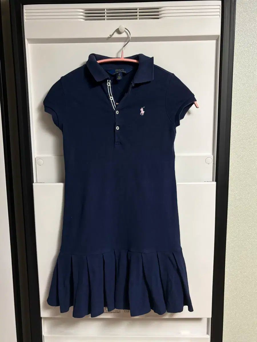 ポロラルフローレン ネイビー プリーツ カラ ワンピース 7歳