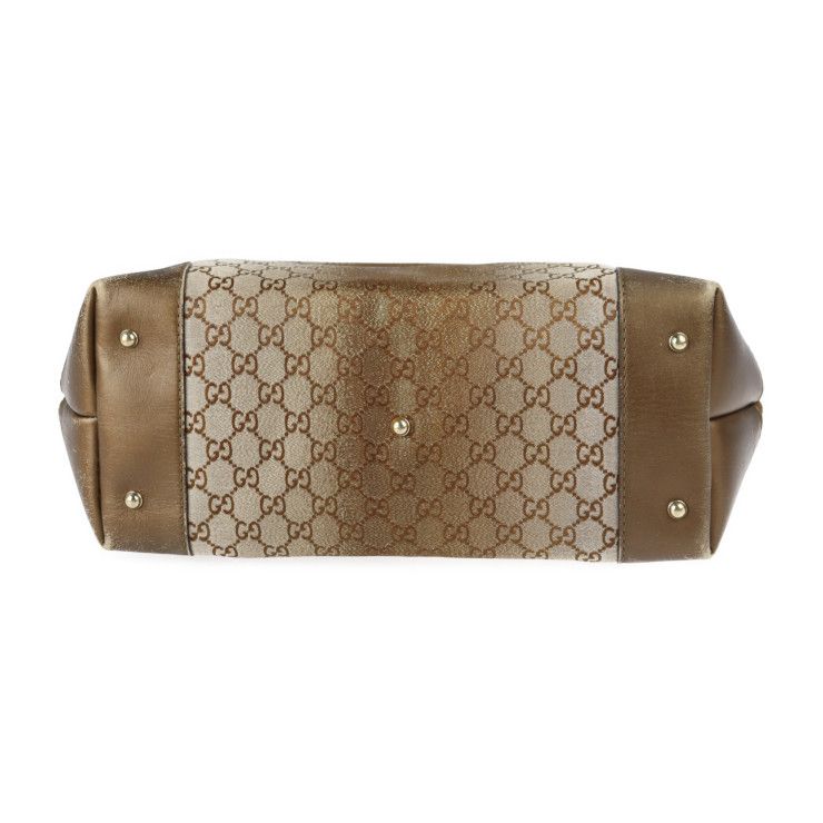 GUCCI グッチ トートバッグ 269956 GGキャンバス レザー ブロンズ 