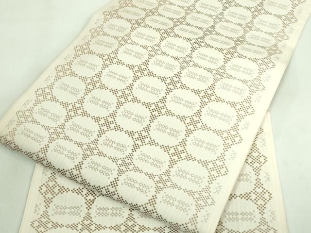 平和屋本店□極上 本場琉球 花織 手織 九寸名古屋帯 逸品 DZAA8003kh5  