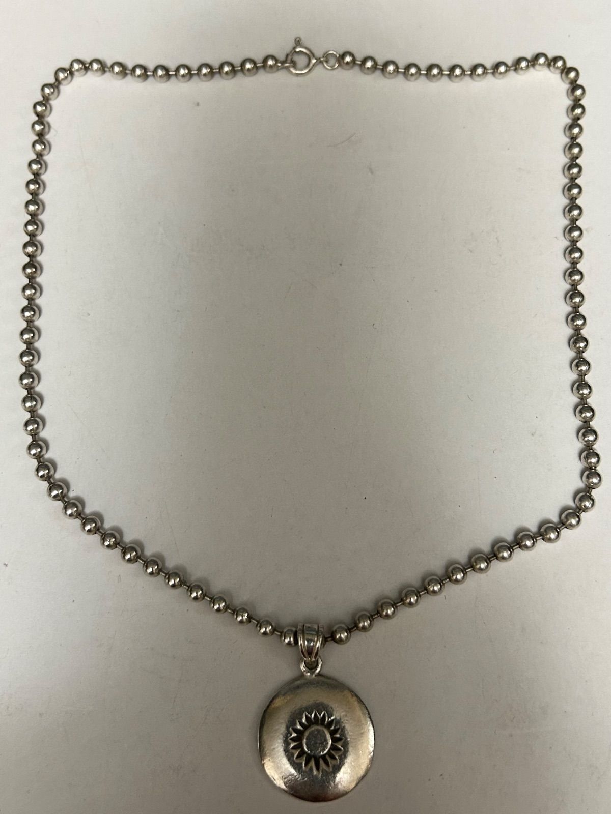 80年代MEXICO製ヴィンテージSILVER925FATボールネックチェーン