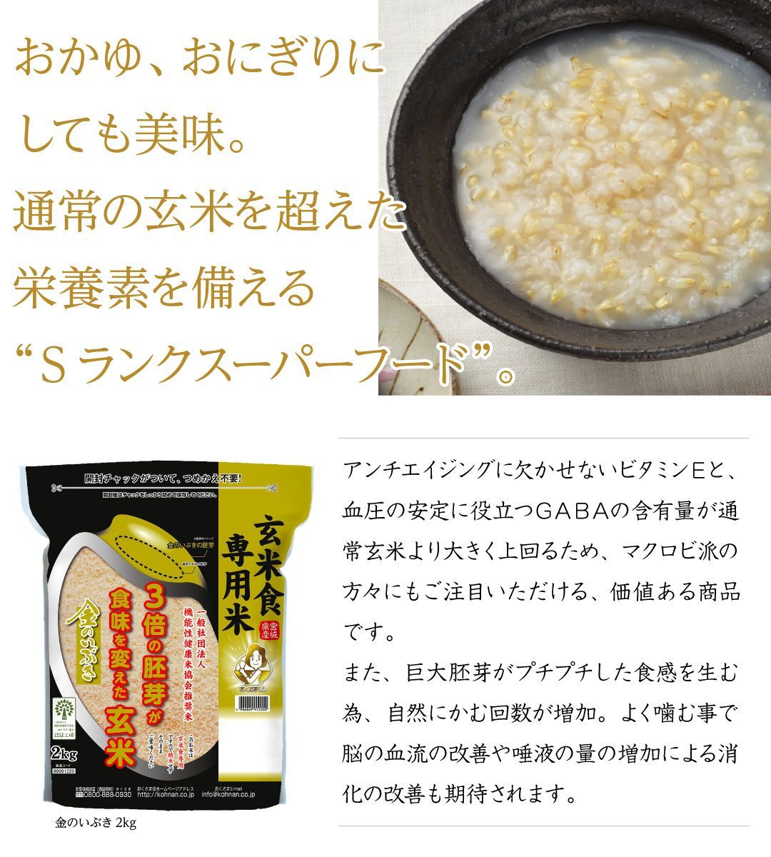 玄米 宮城県産 金のいぶき 20kg (5kg×4) 令和5年産 お米 おくさま印