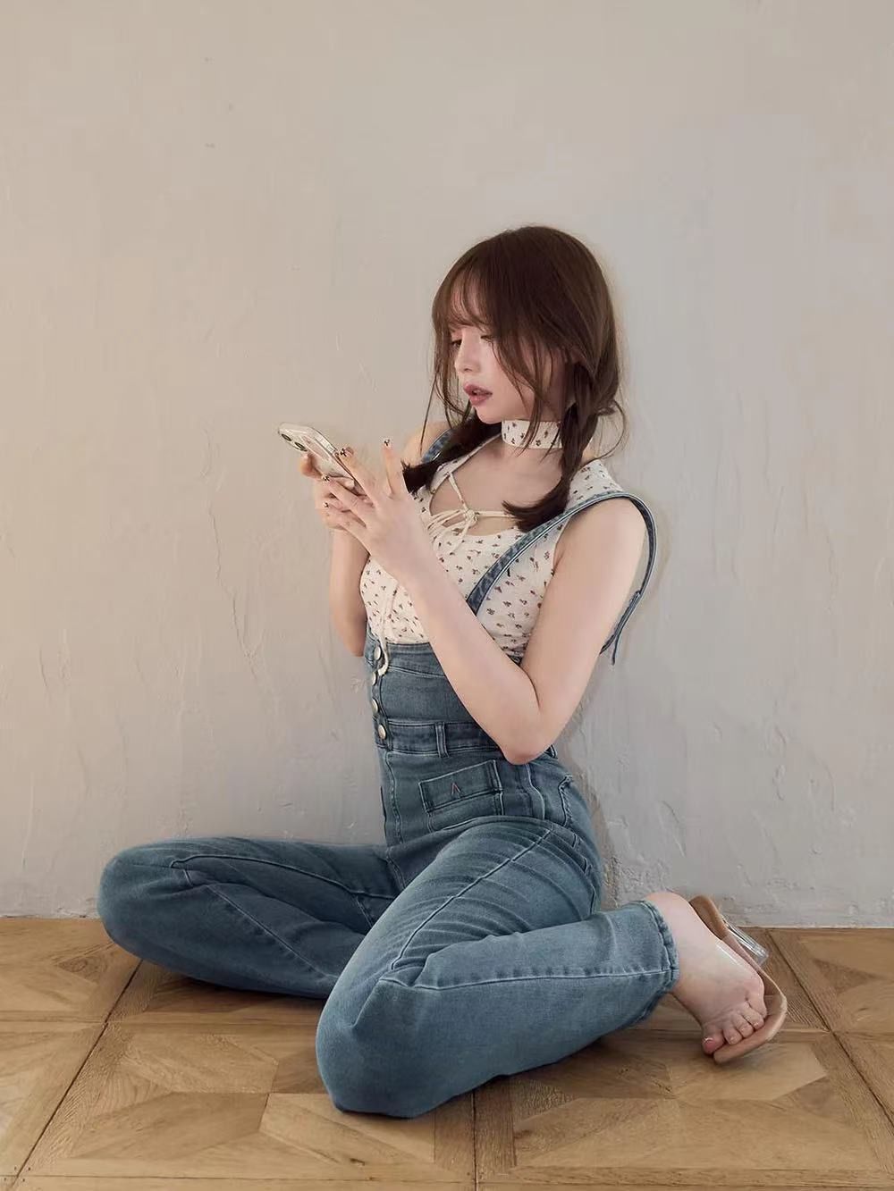 新品 春夏 andmary Heart hip denim allinone レディース