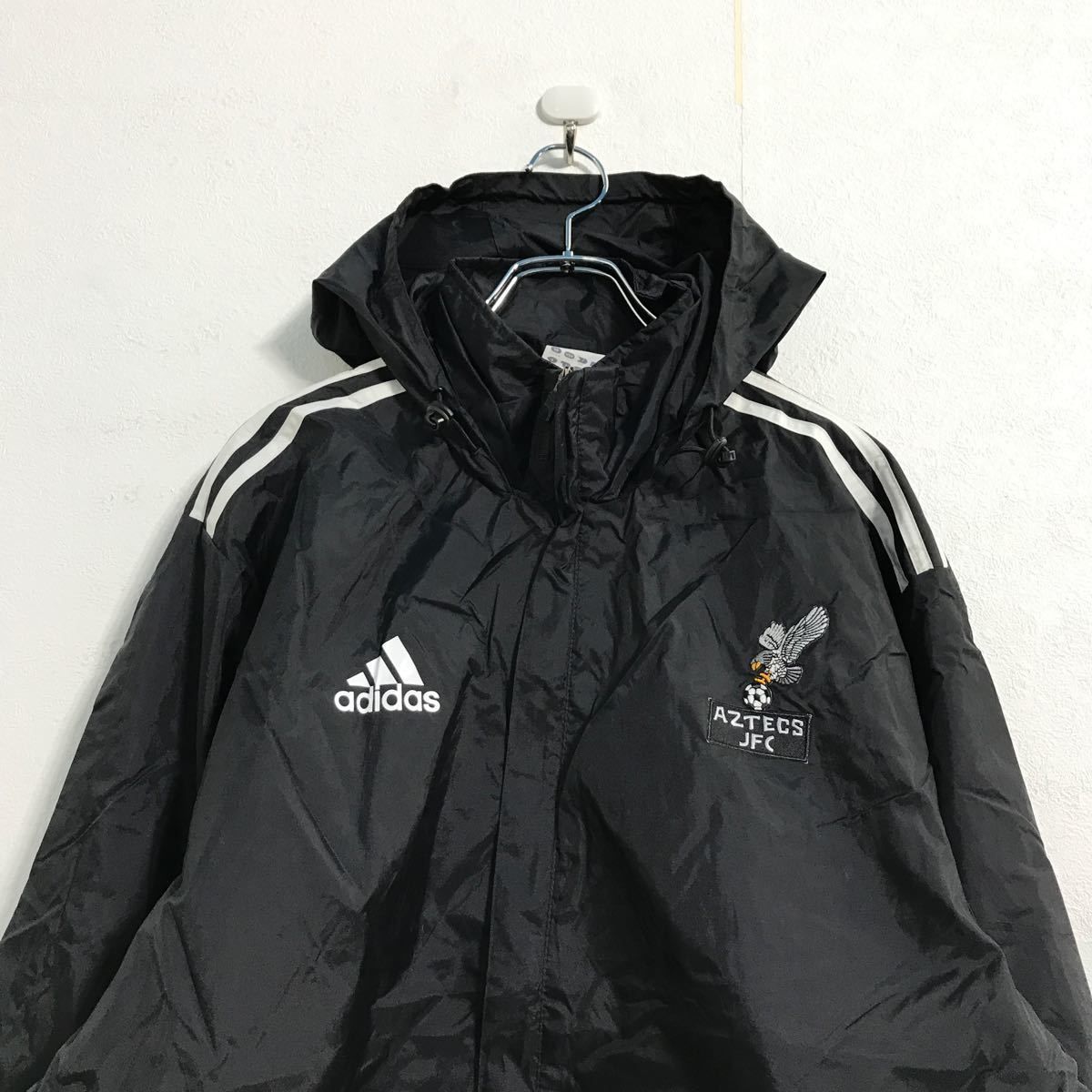 adidas ナイロン ジャケット XL ブラック アディダス サッカー ジップ 