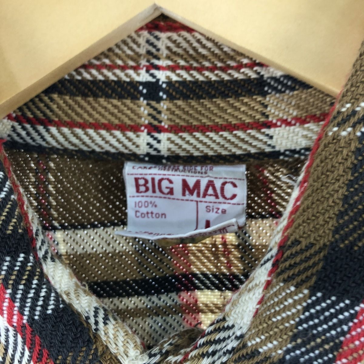 70s BIG MAC 単色タグ フランネルシャツ XL - トップス