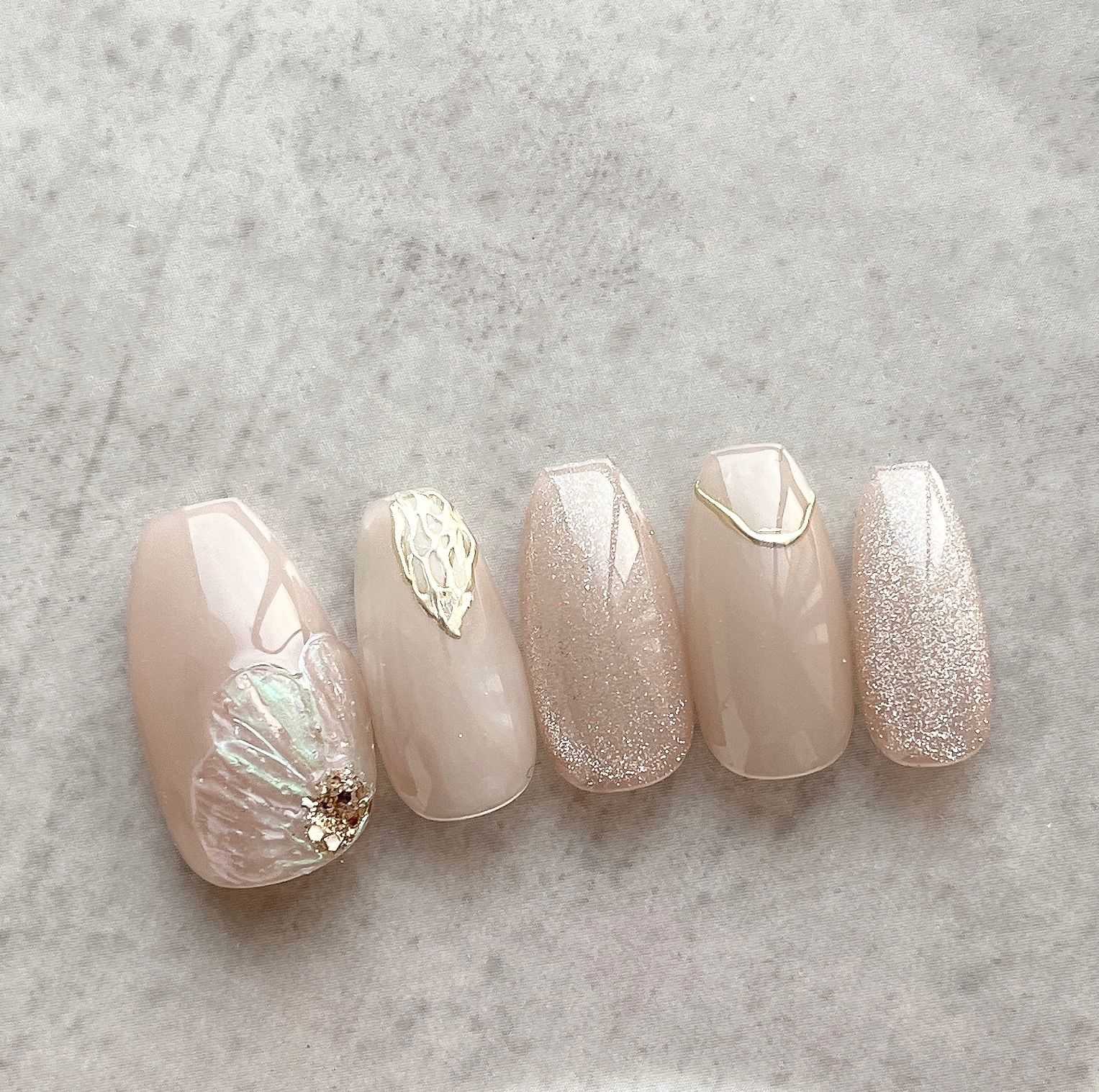 サイズオーダー NO.23 ネイルチップ フラワー 花 マグネット シンプル  