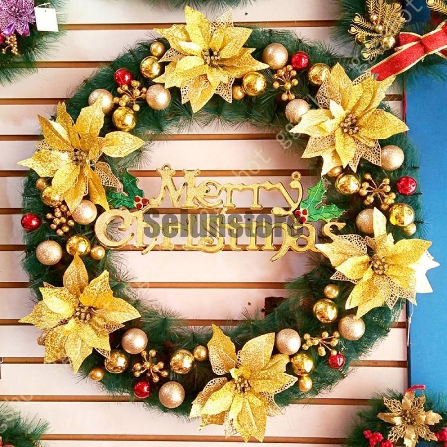 クリスマス花輪 クリスマスリース 玄関リース 大きい ドア 窓 玄関 リース オーナメント インテリア 華やか クリスマス デコレーション おしゃれ