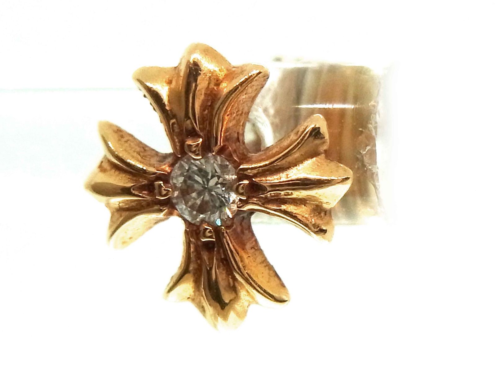 クロムハーツ CHROME HEARTS 【 22K No2 CH PLS DIA 】 22K CHプラス スタッド 1ダイヤ ゴールド ピアス s4017