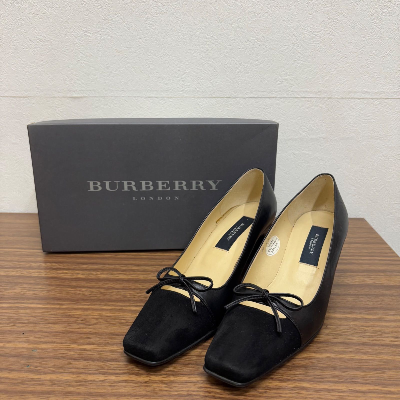 ◎BURBERRY バーバリー パンプス ヒール レディース ブラック 黒 