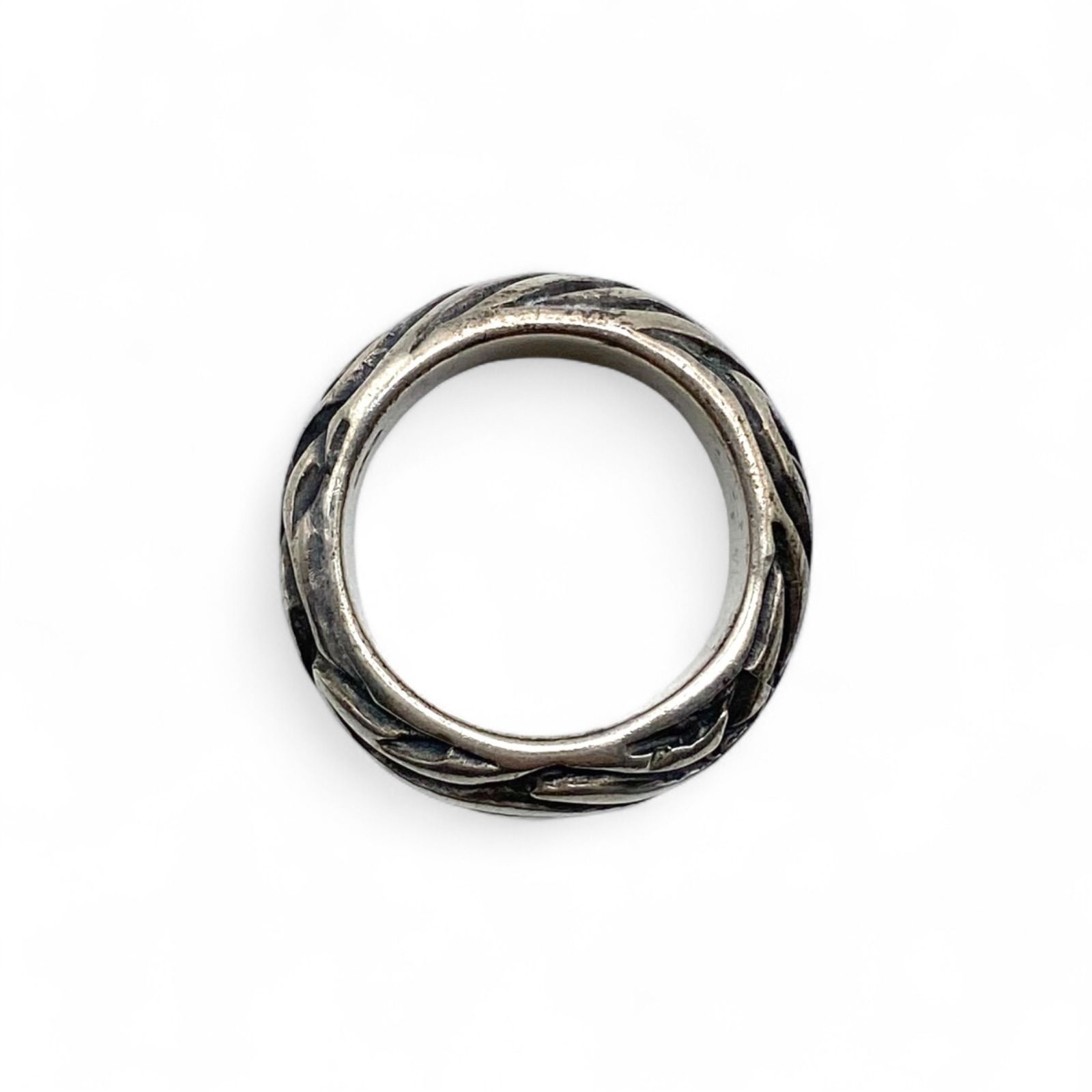 有機的なライン 木目調 Silver 925 刻印 Vintage Design Ring シルバー ヴィンテージ デザイン リング 17号 トライバル USTAUSTRALIA_COM_AU
