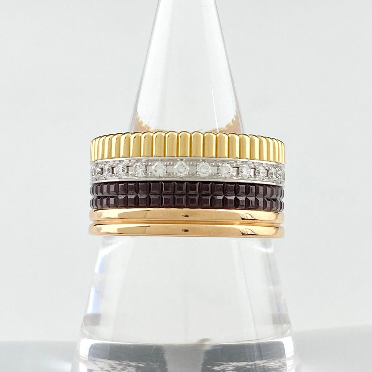 ブシュロン Boucheron キャトル クラシック ダイヤモンド リング ラージ YG イエローゴールド WG ホワイトゴールド PG ピンクゴールド 指輪 メレダイヤ リング 21.5号 750 ダイヤモンド メンズ 【中