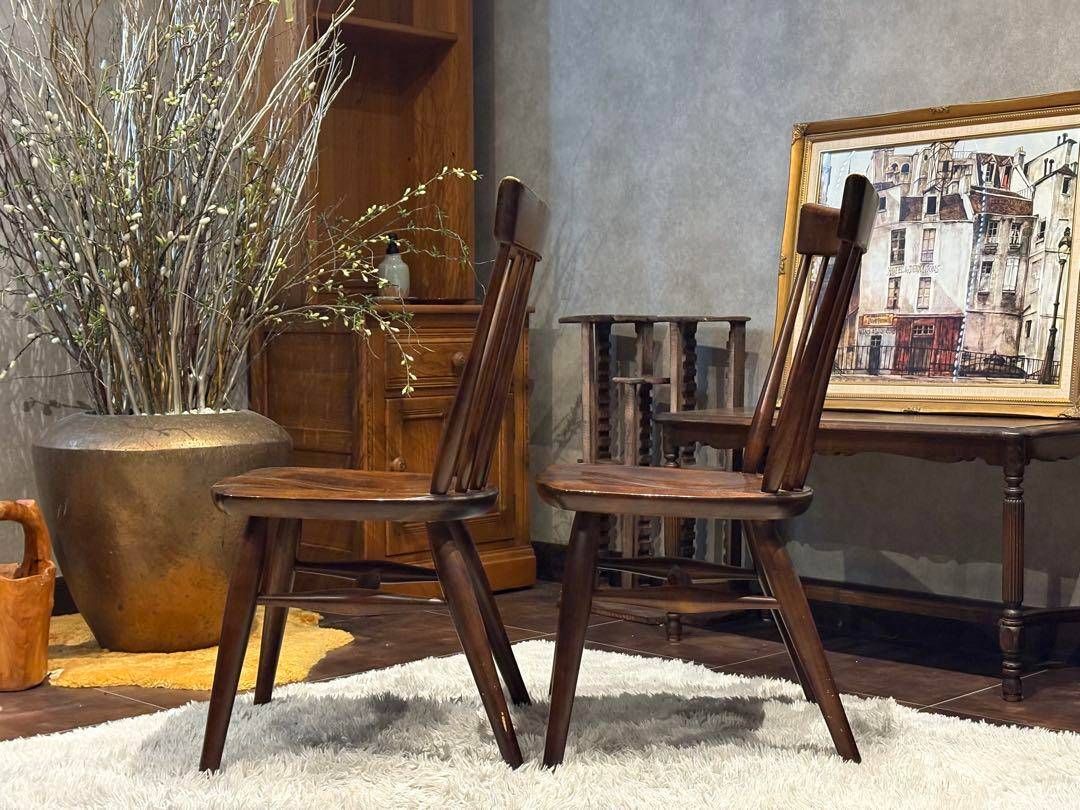 ①KASHIWA 柏木工 ウィンザーチェア スポークチェア アンティーク SY