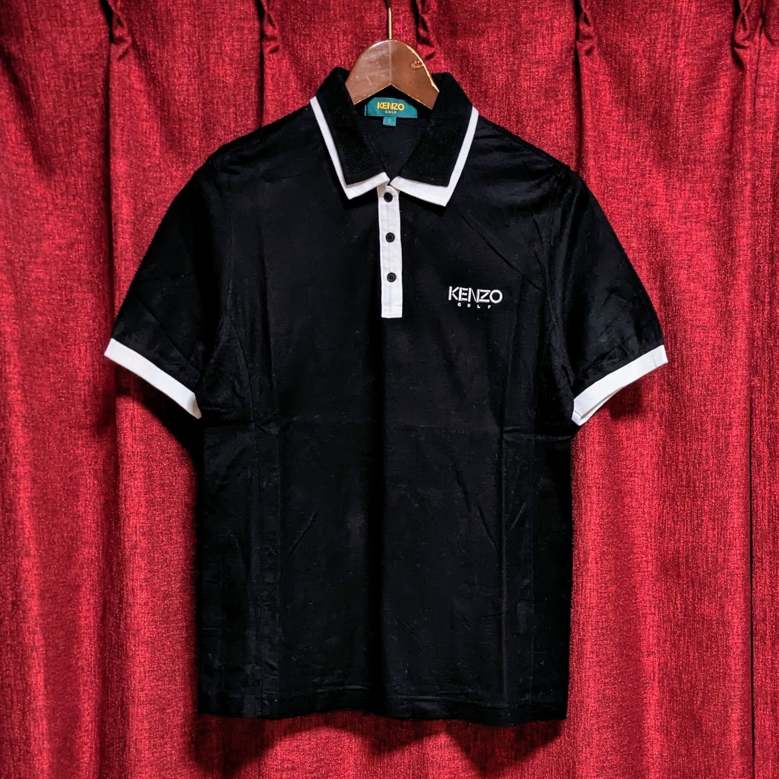 美品 日本製 KENZO GOLF ケンゾーゴルフ 半袖 ポロシャツ ゴルフ 黒 