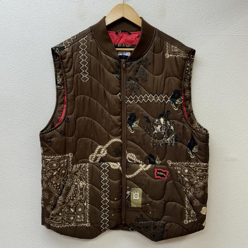 ICECREAM アイスクリーム ベスト 421-7404 PESTON NYLON VEST ペイズリー バンダナ柄 ナイロン 中綿 キルティング