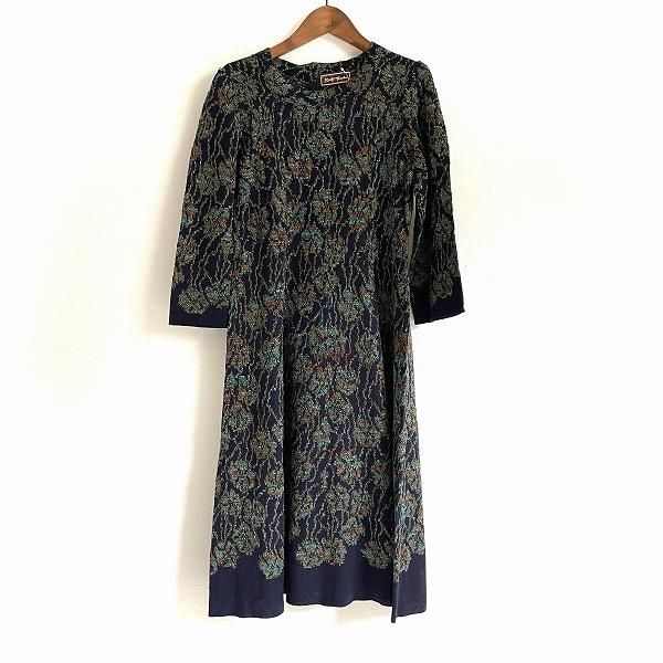 wnc サイトウトヨコ 斉藤都世子 ワンピース ネイビー 緑 オレンジ