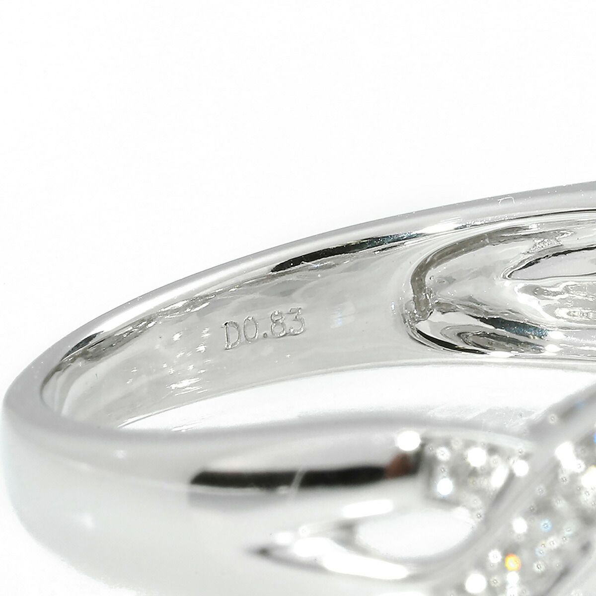 ダイヤモンド 0.83ct ホワイトゴールド K18WG リング 指輪 15号 中古  