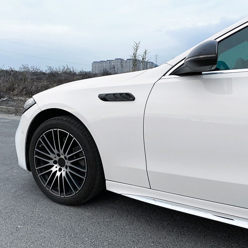 自動車パーツ メンズ スポーツ系 メルセデス ベンツ Cクラス W206 2025 C200 C260 AMG C63 フェンダーエアアウトレット エアロカナード 外装カスタム ピアノブラック カーボン調 クローム