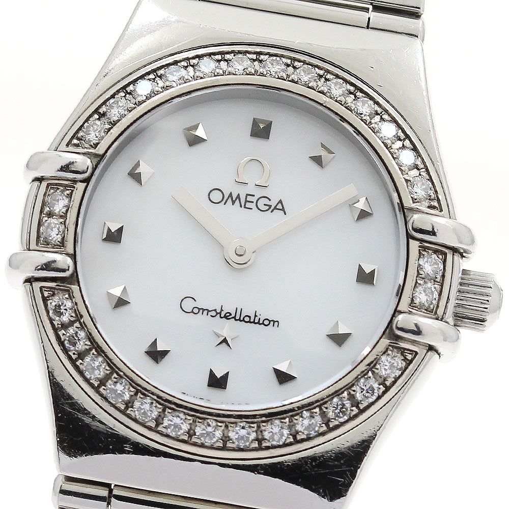 オメガ OMEGA 1475.71 コンステレーション マイチョイス ダイヤベゼル ホワイトシェル文字盤 クォーツ レディース_903323