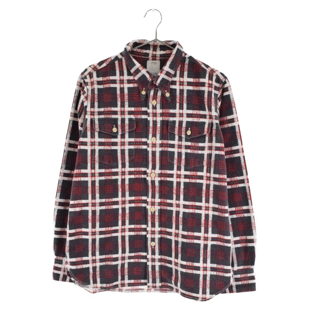 VISVIM ヴィスヴィム 16SS WALLY SHIRT プリントチェック長袖シャツ ブラック/ホワイト 0116105011011 VISVIM (ヴィスヴィム) 16SS WALLY SHIRT プリントチェック長袖シャツ
