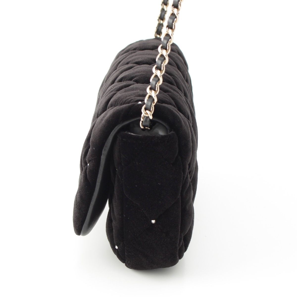 シャネル ベロア ベルベット調 マトラッセ シングルフラップ チェーン  