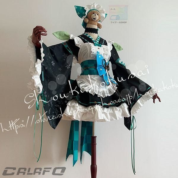 彩虹社LazuLight バーチャルライバーVTuber 風 ぽむ?れいんぱ ふ Pomu Rainpuff メイド服 コスプレ衣装 ウィッグcos靴 演出服 cosplay 撮影