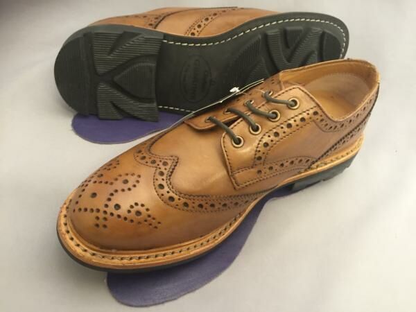 靴 英国 メンズ 紳士 Chatham社 カントリーブローグ イートン Tan タン SizeUK7 EUR41  S012